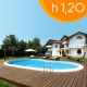 Piscina interrata EMILY a fagiolo in pannelli d'acciaio 8,25 X 4,00 X 3,00 h1,20 m