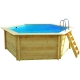 Piscina fuori terra in legno EcoWood 435 esagonale 4,34 x 3,76 m x h 1,13 m)