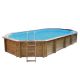 Piscina fuori terra Ottagonale allungata WOOD LUX 840 - 840 x 490 h133