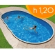 Piscina interrata AZURO 405DL ovale - 7,30 x 3,70 h 1.20 m