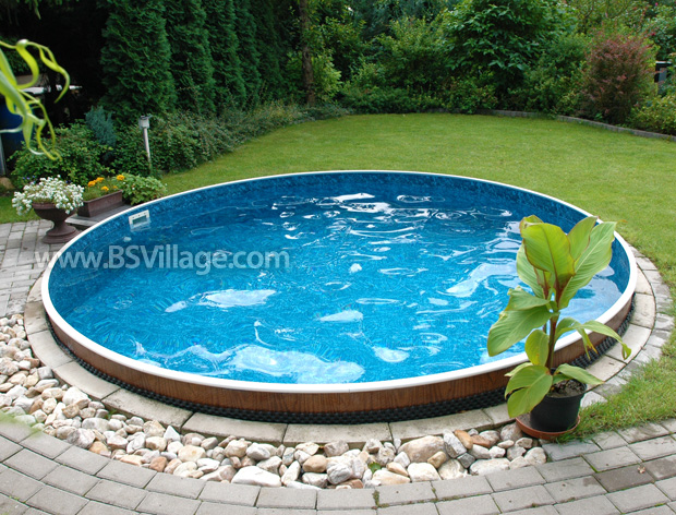 Piscina seminterrabile in acciaio Azuro