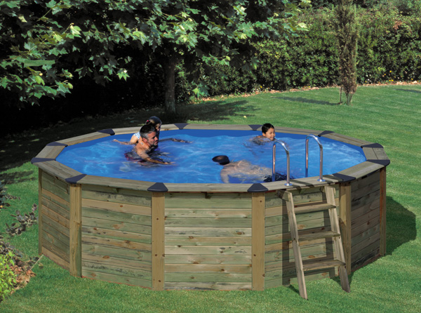 Piscina rotonda Gre Island in legno