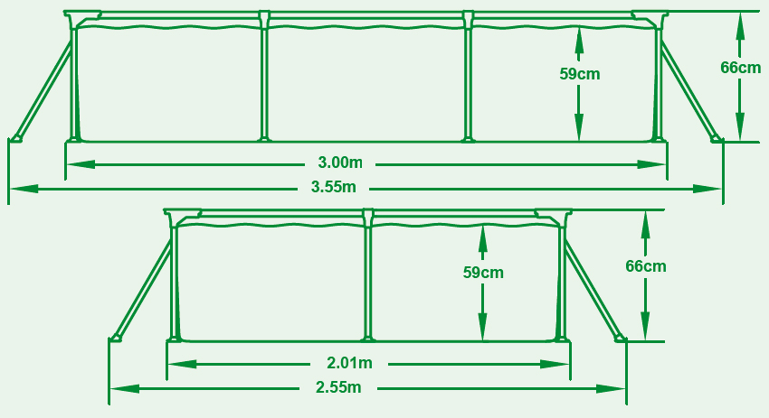 Dimensioni piscina fuori terra Bestway Steel Frame rettangolare
