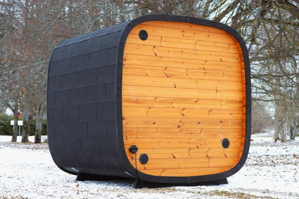 Progetti realizzati 1 - Sauna finlandese da esterno ROUND CUBE MINI 4 posti