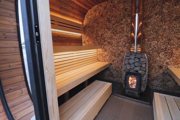 Progetti realizzati 11 - Sauna finlandese da esterno ROUND CUBE SINGLE 8 posti