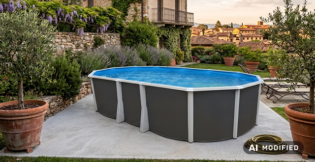 Chiusura invernale della piscina rigida (legno e lamiera)