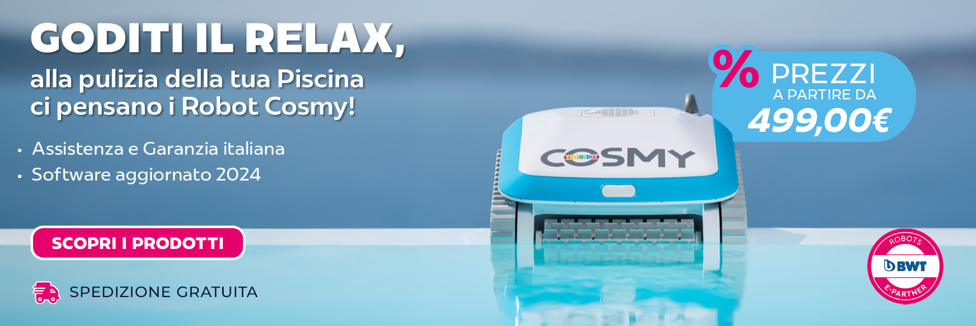 Promozione Robot pulitore piscina Cosmy in offerta