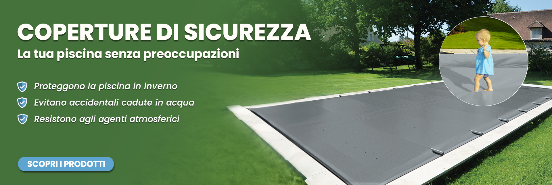 Promozione Coperture di sicurezza a barre per la piscina