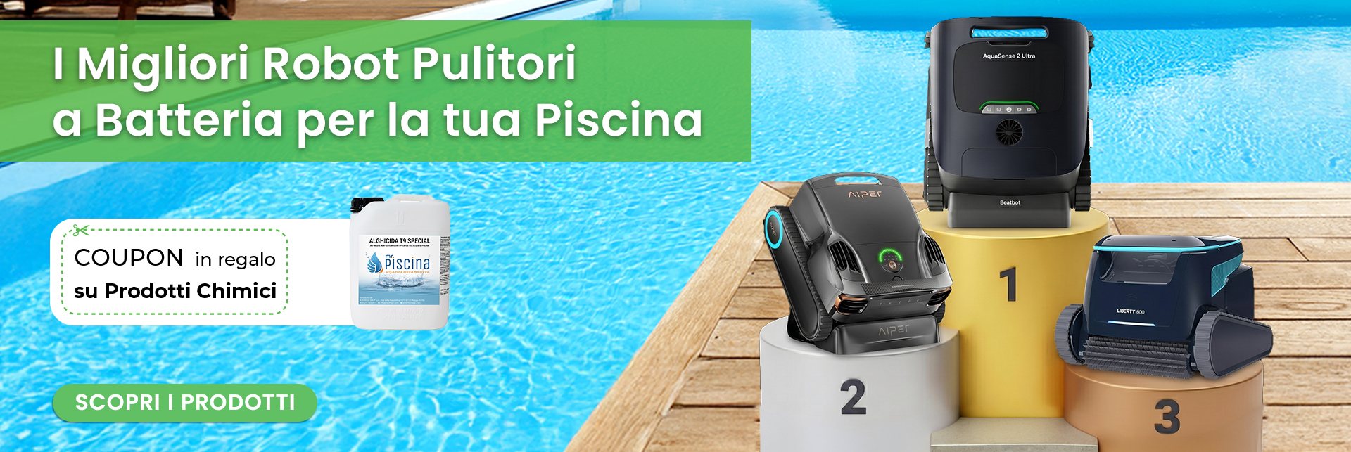 Promozione Migliori robot pulitori piscina a batteria del 2026