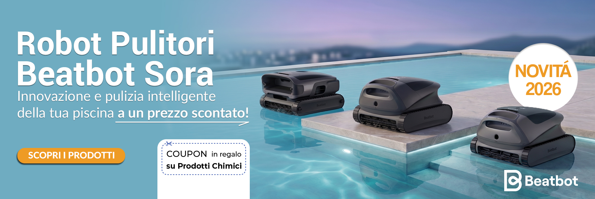 Promozione Robot pulitori piscina Beatbot Sora 