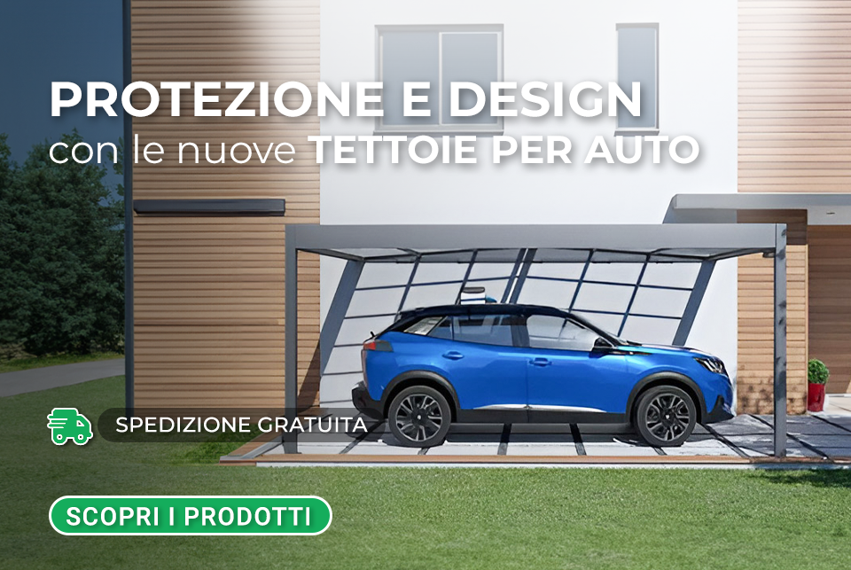 Promozione Tettoie per auto in alluminio