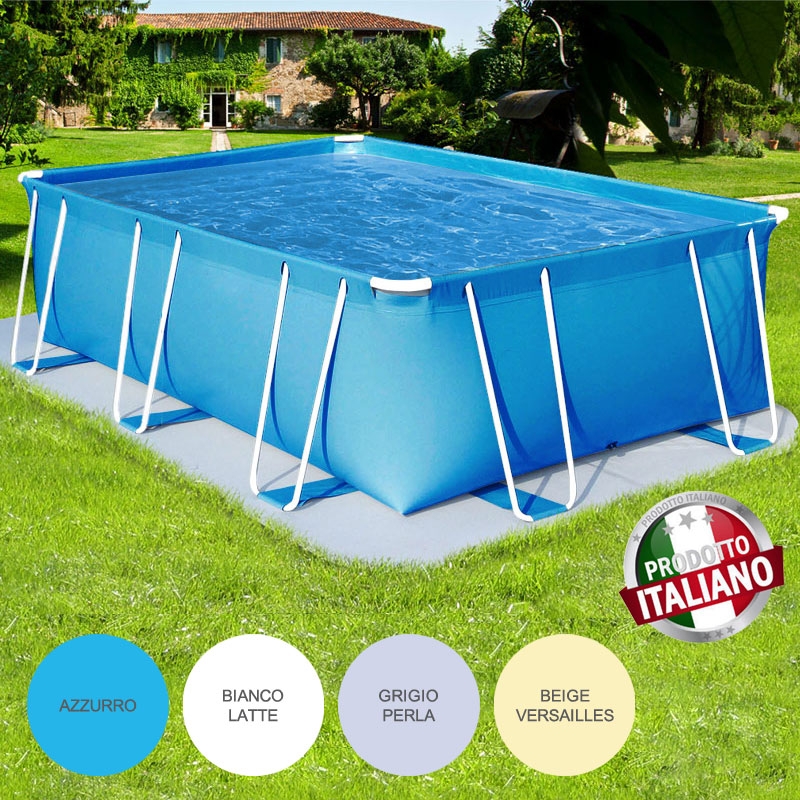 Piscina fuori terra rettangolare como italica 4,50 x 2,50 h.1 m ... Nuoto controcorrente per piscine fuori terra
