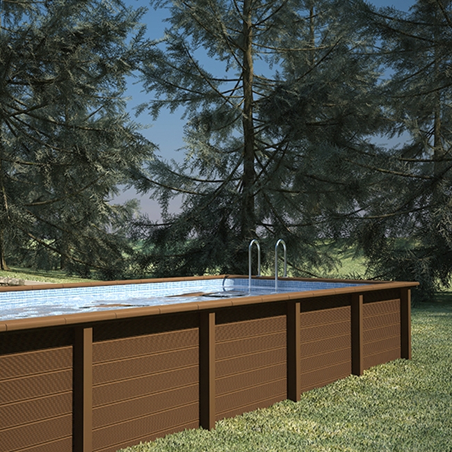 Piscina In Pietra Ricostruita Effetto Legno Naturalis Rettangolare 609 X 324 H128