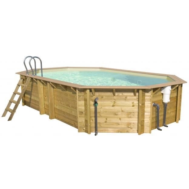 Piscina in legno ODYSSEA +640 Liner SABBIA - 6,43 x 4,03 h 1,46 m