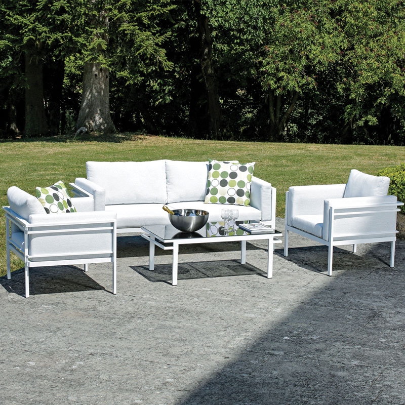 SALOTTINO DA GIARDINO QUATTRO POSTI Bianco