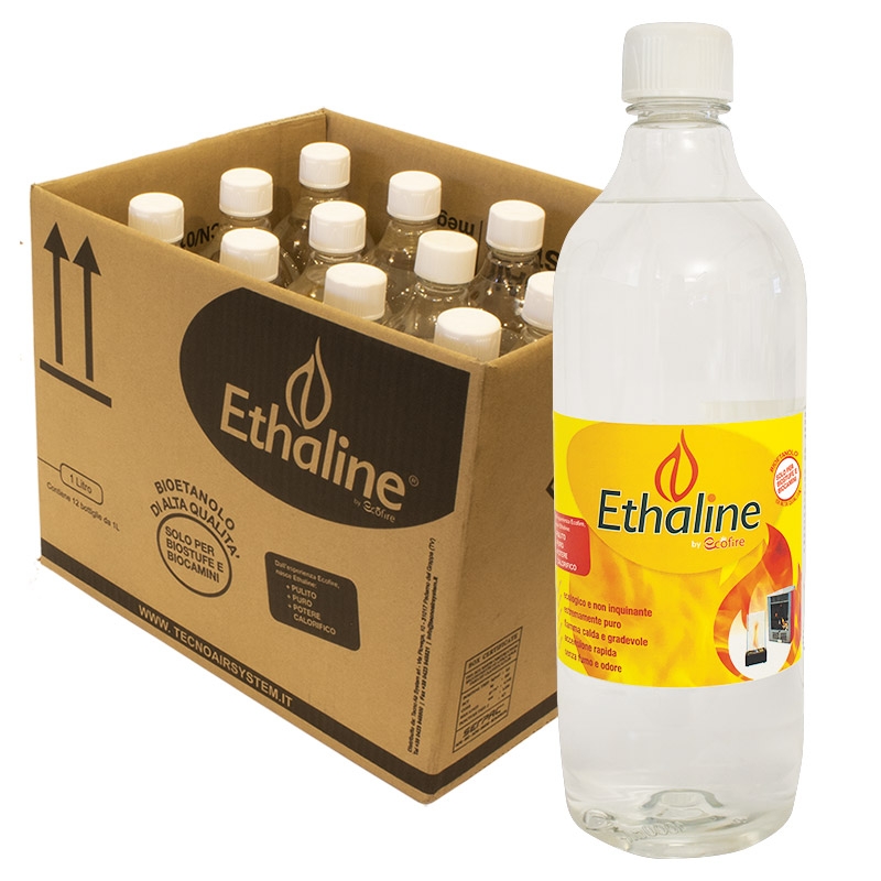 Bioetanolo liquido ETHALINE® da 1, 2 o 10 l - Vari formati