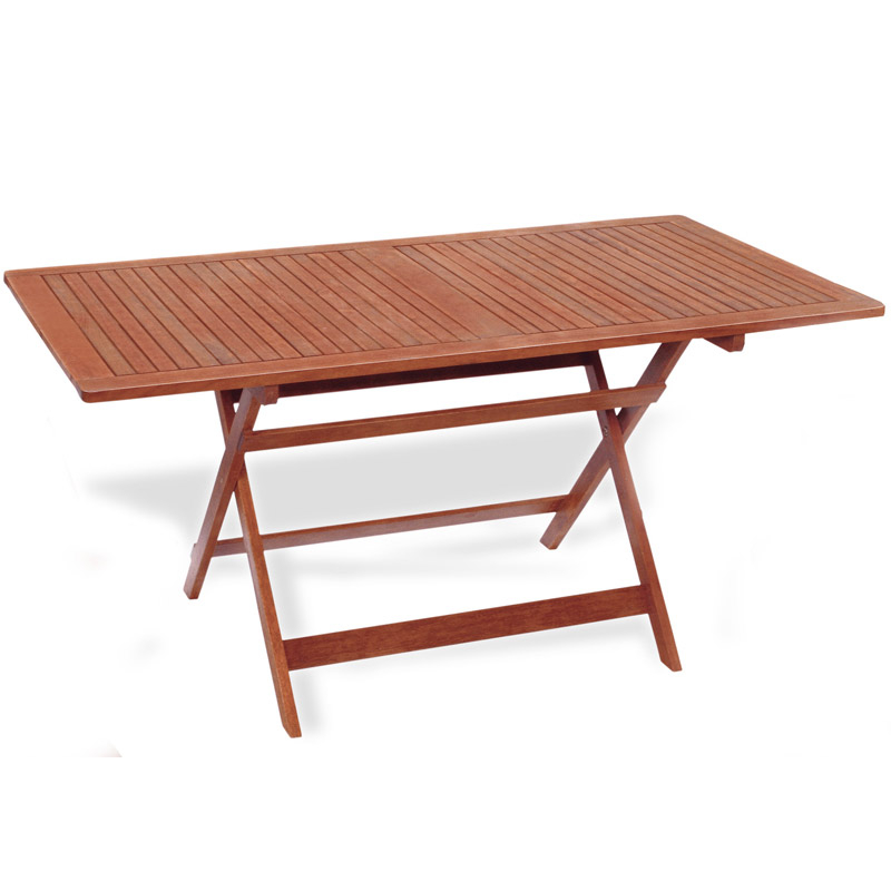 Tavolo rettangolare da esterno pieghevole in legno keruing CAPRIFOGLIO
