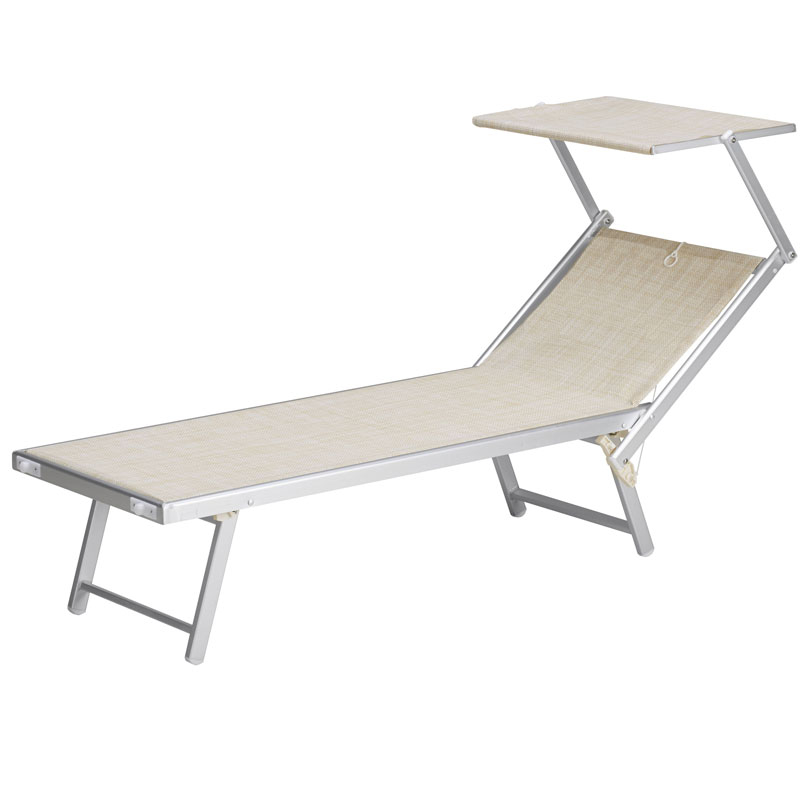 lettino da piscina in alluminio