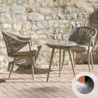 Salotto da giardino in alluminio MINOSSE, - 2 poltrone e tavolino