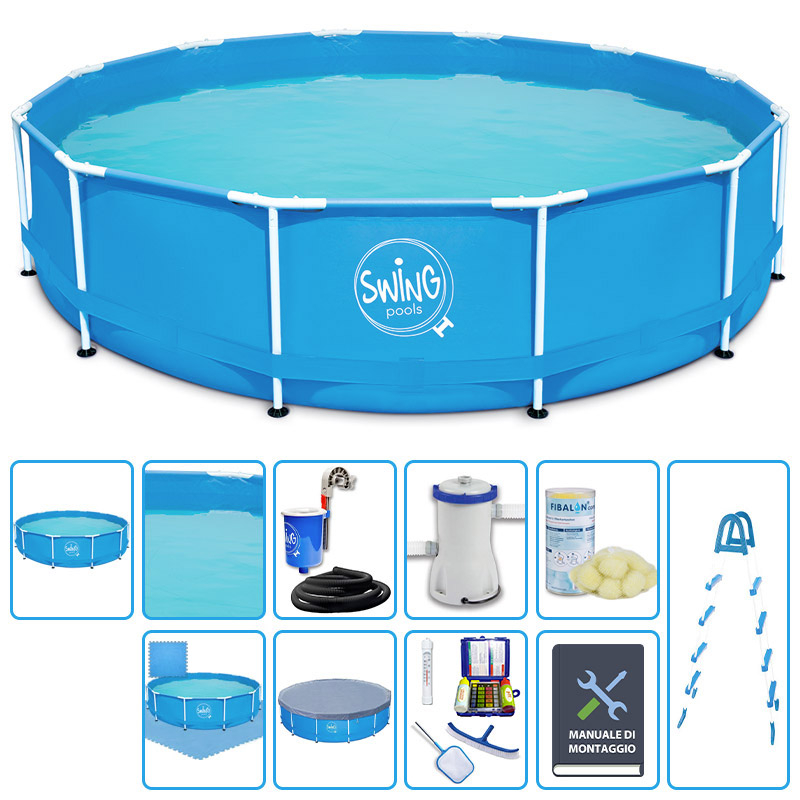 Piscina Fuori Terra Swing Frame 3,66 X H 0,91 M - Kit Pro