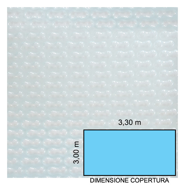 Copertura Isotermica a doppie bolle d aria BUBBLE BUBBLE Trasparente già realizzata per piscine rettangolari 3,30 x 3,00 m - Usata