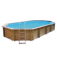 Piscina fuori terra Ottagonale allungata WOOD 640 - 640 x 400 h133