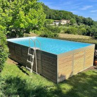Piscina Laghetto fuori terra rivestita in Bambù ANTEA® 6,12 x 3,12 h.1,26 m