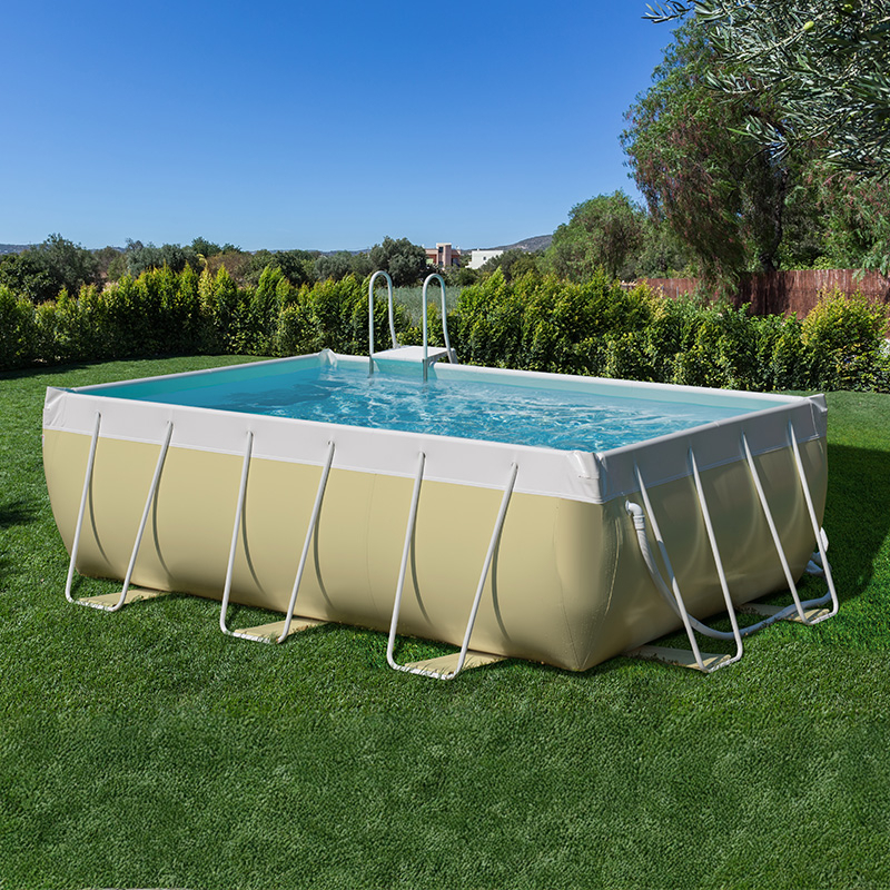 Piscina fuori terra LAGHETTO® Classic Beige rettangolare 8,84 x 3,84 h.1,25 m