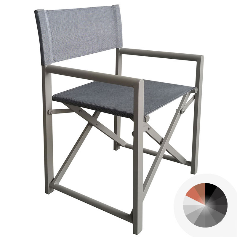 Poltrona regista da esterno NEMESI in alluminio e textilene