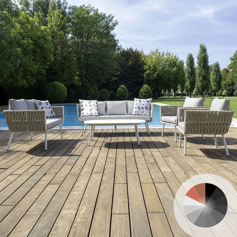 Salotto da giardino in alluminio ICARO a 4 o 5 posti