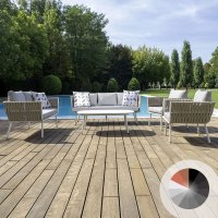 Salotto da giardino in alluminio ICARO a 4 o 5 posti