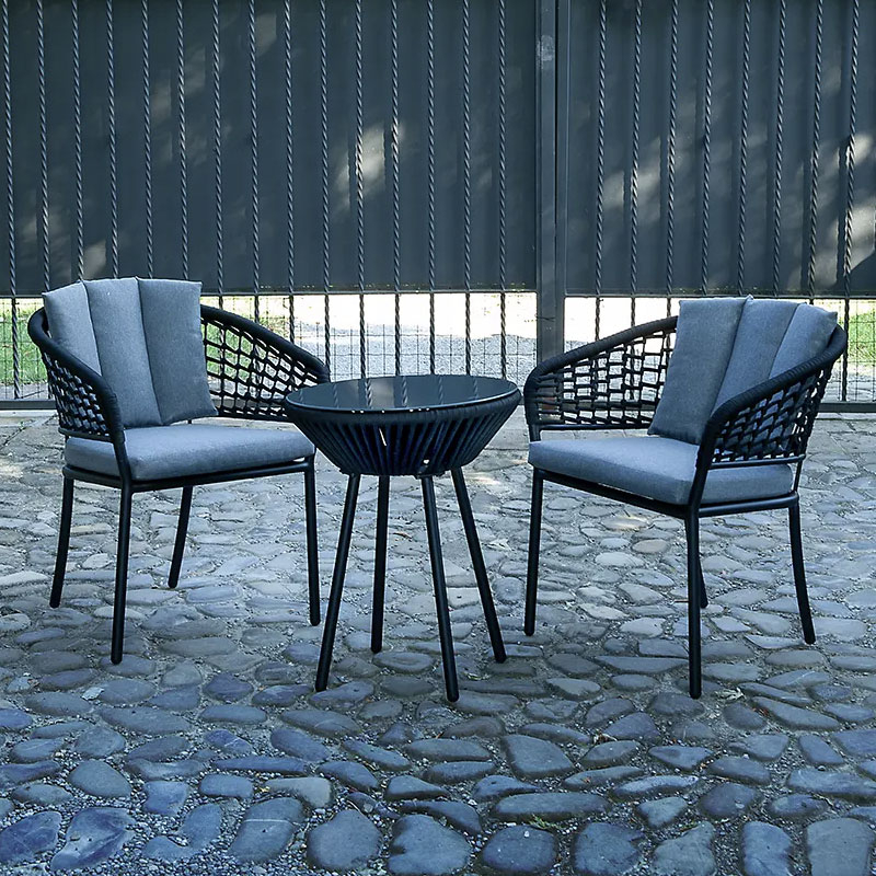 Salotto da giardino in alluminio GIOVE - 2 poltrone e 1 tavolino