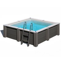 Piscina in legno composito WPC WOOD CONNECT 3,15 x 3,15 x h 0,96 m