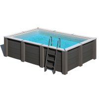 Piscina in legno composito WPC WOOD CONNECT 4,55 x 3,15 x h 1,26 m