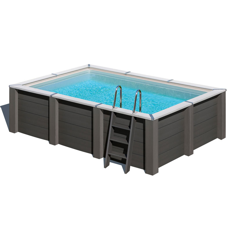 Piscina in legno composito WPC WOOD CONNECT 4,55 x 3,15 x h 1,26 m