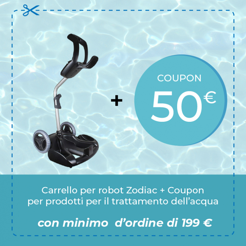 Carrello per robot piscina Zodiac + Coupon di 50 euro per Prodotti Trattamento acqua
