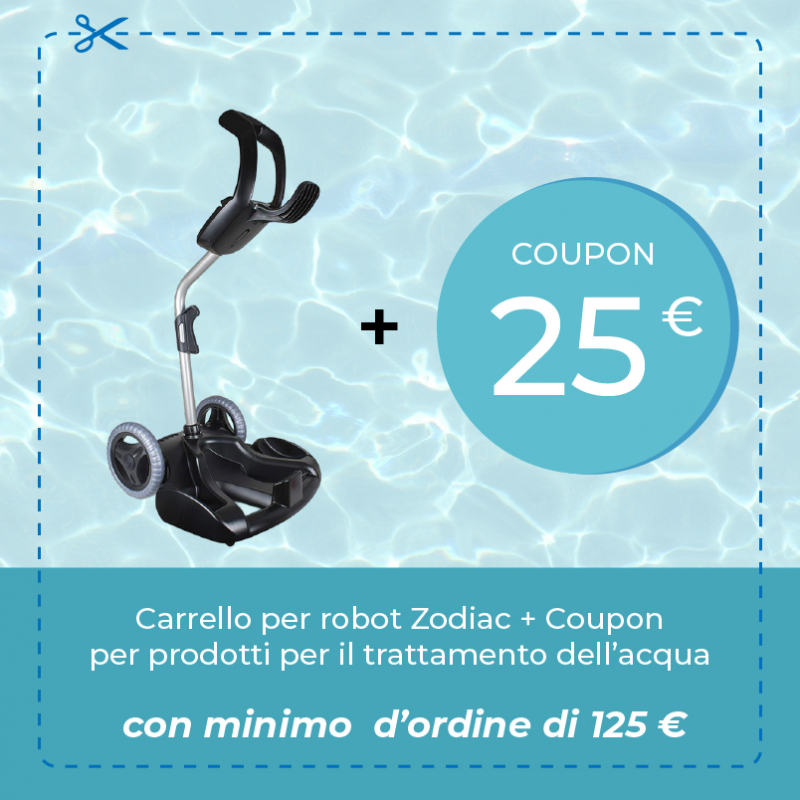 Carrello per robot piscina Zodiac + Coupon di 25 euro per Prodotti Trattamento acqua
