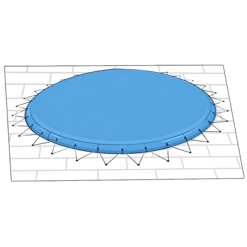 Copertura invernale gonfiabile per piscina rotonda AIRTEX con occhielli e corda elastica - colore Blu