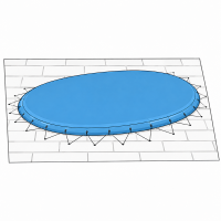 Copertura invernale gonfiabile per piscina ovale AIRTEX con occhielli e corda elastica - colore Blu
