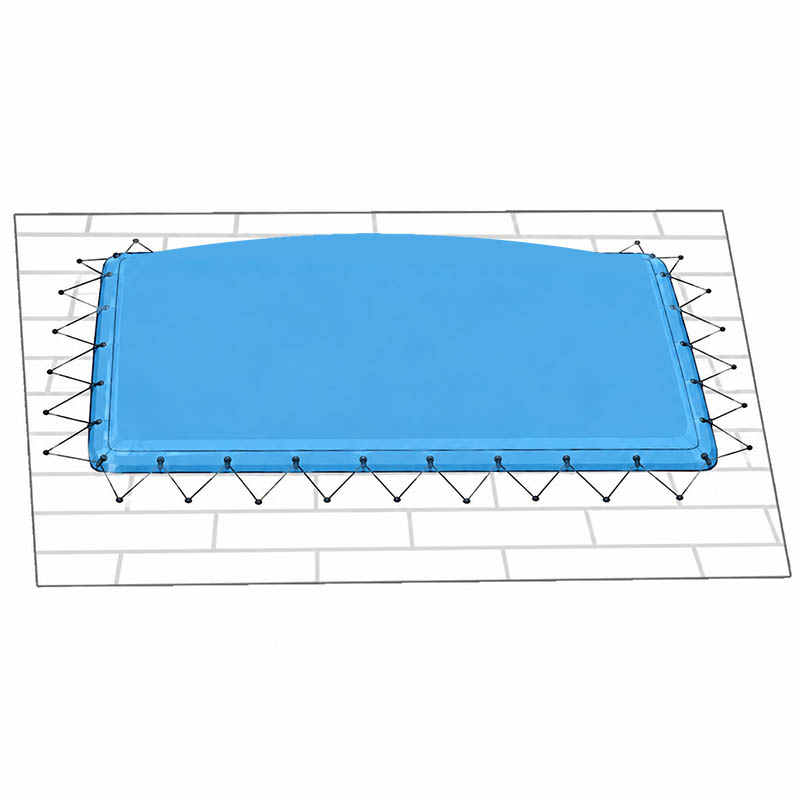 Copertura invernale gonfiabile per piscina rettangolare AIRTEX con occhielli e corda elastica - colore Blu