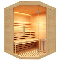 Sauna finlandese tradizionale KARA angolare da 3 posti