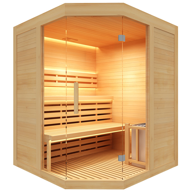 Sauna finlandese tradizionale KARA angolare da 3 posti