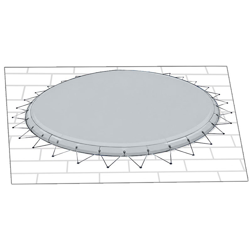 Copertura invernale gonfiabile per piscina circolare AIRTEX con occhielli e corda elastica - colore Grigio