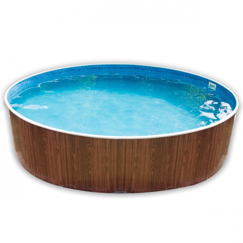 Piscina fuori terra rotonda azuro 300a azzurra in acciaio ... Piscine seminterrate in acciaio prezzi