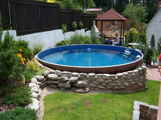 Piscina fuori terra rotonda azuro 300a azzurra in acciaio ... Piscine seminterrate in acciaio prezzi