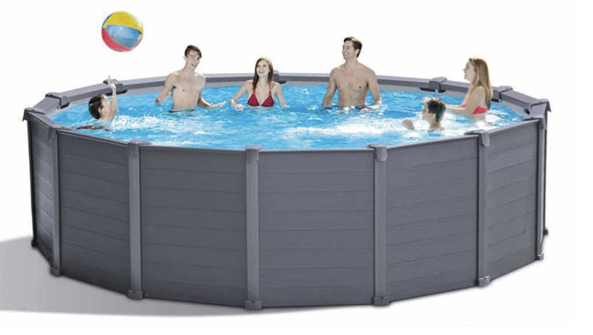 Piscina Fuori Terra Rotonda INTEX GRAPHITE GREY Ã˜ 4,78 metri