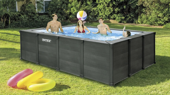 Piscina Fuori Terra Rettangolare INTEX GRAPHITE GREY 4 x 3 metri