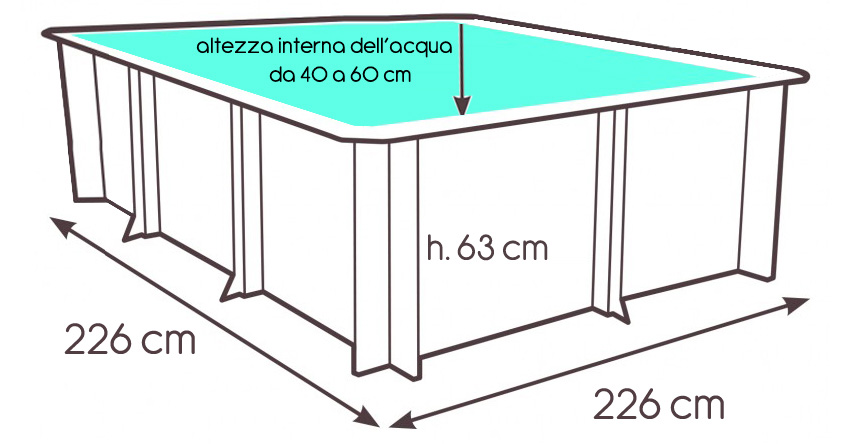 Dimensioni Piscina in legno NaturalWood BWT PISTOCHE