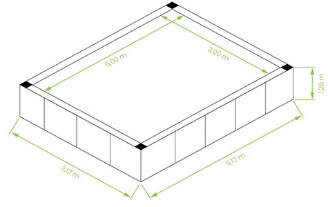 Dimensioni piscina fuori terra rivestita Antea