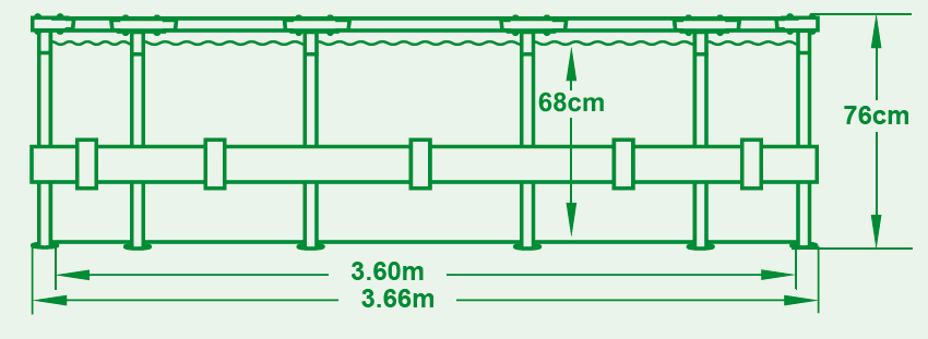 Dimensioni piscina fuori terra Steel Frame con struttura in acciaio rotonda